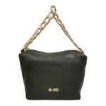 M Brc Borsa a Mano Donna in Pelle Nera Linea Jolly con Metalleria Oro