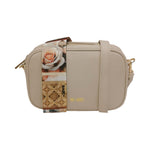 M Brc Camera Bag Donna Linea Obona in Pelle Avorio con Doppia Tracolla