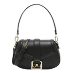By Byblos Borsa a Spalla Donna in Ecopelle Nera con Tracolla e Logo
