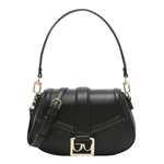 By Byblos Borsa a Spalla Donna in Ecopelle Nera con Tracolla e Logo