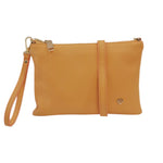 Caleidos Pochette Donna in Pelle Albicocca con Tracolla e Polsino e Logo Laterale