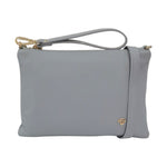 Caleidos Pochette Donna in Pelle Azzurra con Tracolla e Polsino e Logo Laterale