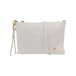 Caleidos Pochette Donna in Pelle Bianca con Tracolla e Polsino e Logo Laterale