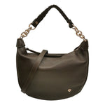 Caleidos Borsa a Spalla Donna in Pelle Marrone con Tracolla e Manico a Catena e Pelle Intrecciata