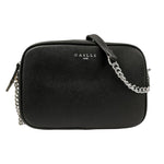 Gaelle Borsa a Tracolla Donna in Ecopelle Nera con Catena Argento