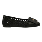 Scarpeborseonline Ballerina Nera Traforata con Fibbia da Donna