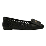 Scarpeborseonline Ballerina Nera Traforata con Fibbia da Donna
