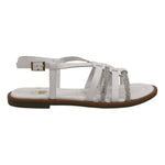 Scarpeborseonline Sandalo Basso Bianco con Strass da Donna
