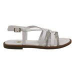 Scarpeborseonline Sandalo Basso Bianco con Strass da Donna