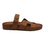 Scarpeborseonline Flat Shoes Donna in Pelle Cuoio con Strappo
