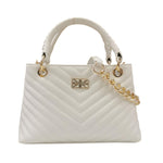 John Richmond Borsa a Mano Donna in Pelle Trapuntata Bianca con Metalleria Oro evTracolla Catena