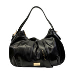 John Richmond Borsa a Spalla M Donna in Pelle Nero con Tracolla in Pelle e Metalleria Oro