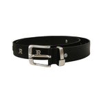 John Richmond Cintura Nera in Pelle con Logo All Over