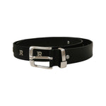 John Richmond Cintura Nera in Pelle con Logo All Over