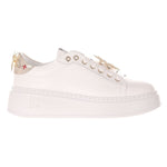 Gio+ Sneakers Platform Donna in Pelle Bianco Oro con Accessorio