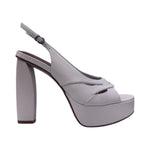 Luciano Barachini Sandalo Latte in Pelle con Plateau t.11 da Donna