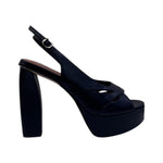 Luciano Barachini Sandalo Nero in Pelle con Plateau t.11 da Donna