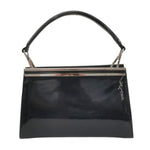 Della Fonte Pochette a Mano Rigida Blu in Vernice da Donna