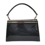 Della Fonte Pochette a Mano Rigida Blu in Vernice da Donna