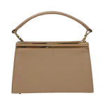 Della Fonte Pochette a Mano Rigida Beige Stampa Effetto Cocco da Donna