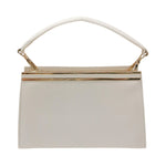 Della Fonte Pochette a Mano Rigida Bianca Stampa Effetto Cocco da Donna