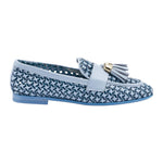 Frau Mocassino Jeans Intrecciato con Nappine da Donna