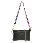 M Brc Pochette Nera Linea Diamante con Tracolla Gioiello da Donna