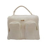 M Brc Borsa a Mano Bianco Donna Linea Voyager con Tasche Frontali e Tracolla