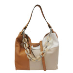 Caleidos Borsa a Spalla Donna in Pelle Caramel Multi con Catena e Tracolla