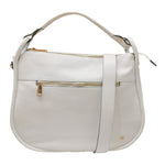 Caleidos Borsa a Spalla Donna in Pelle Bianca con Tracolla e Tasca Frontale con Zip