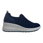 Enval Soft Slip On Blu in Tessuto con Zeppa da Donna
