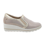 Enval Soft Mocassino Platino in Tessuto con Donna
