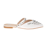Gold&Gold Sabot Bianco con Borchie Argento da Donna
