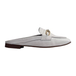 Pitillos Sabot Donna in Pelle Bianca con Morsetto Dorato