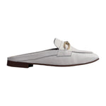 Pitillos Sabot Donna in Pelle Bianca con Morsetto Dorato