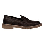 Exton Mocassino Uomo in Pelle Testa di Moro con Motivo Intrecciato e Bordo Cucito