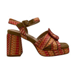 Azarey Sandalo Donna in Ecopelle Intrecciata Corallo con Fibbia e Tacco Alto 9,5cm