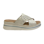 Valleverde Ciabatta Bianca con Zeppa e Motivo Traforato da Donna