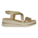 Valleverde Sandalo Oro con Fascia Incrociata e Zeppa da Donna