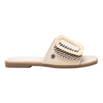 Refresh Ciabatta Bassa Beige con Maxi Fibbia da Donna