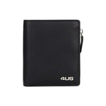 4US Portafoglio Nero con Zip e Bottone da Donna