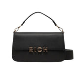 John Richmond Borsa a Spalla Nero Oro con Tracolla da Donna