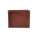 Gianni Conti Portafoglio Uomo in Pelle Cuoio con Cuciture a Contrasto