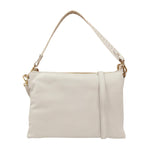 Gianni Conti Borsa a Spalla Donna in Pelle Bianca a Due Soffietti con Tracolla