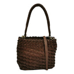 Gianni Conti Borsa a Mano Linea Guia Donna in Pelle Intrecciata Testa di Moro con Tracolla