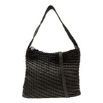 Gianni Conti Borsa a Spalla Linea Hera Donna in Pelle Intrecciata Nera con Tracolla