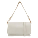Gianni Conti Borsa a Spalla Donna in Pelle Bianca con Tracolla e Tasca Posteriore