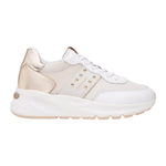 Nero Giardini Sneakers Bianca Oro con Borchiette da Donna