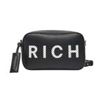John Richmond Camera Bag Nero Bianco Traforata da Donna