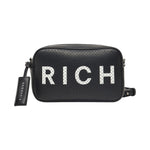 John Richmond Camera Bag Nero Bianco Traforata da Donna